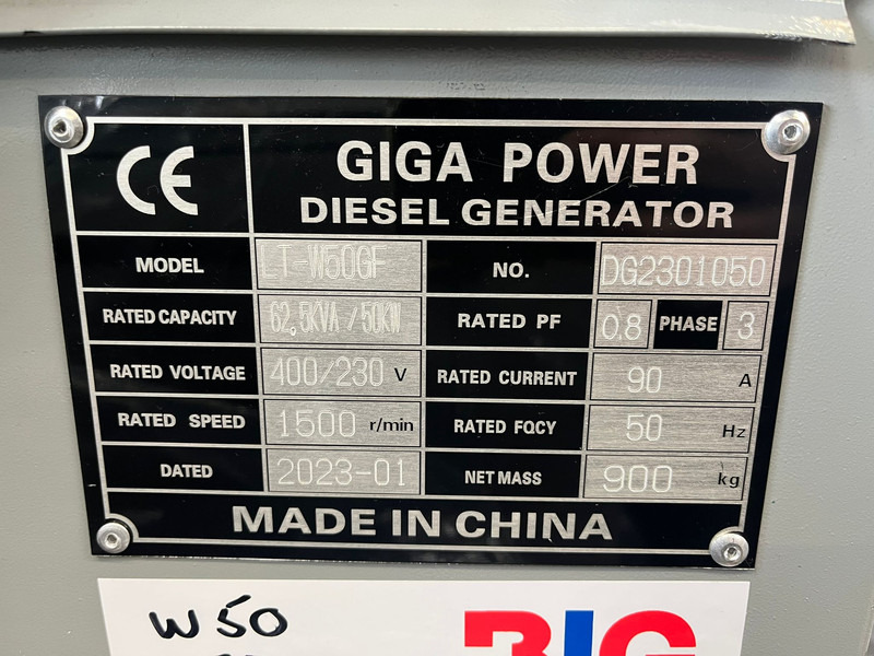 Elektrisk generator Giga power LT-W50-GF 62.5KVA silent set: bilde 11