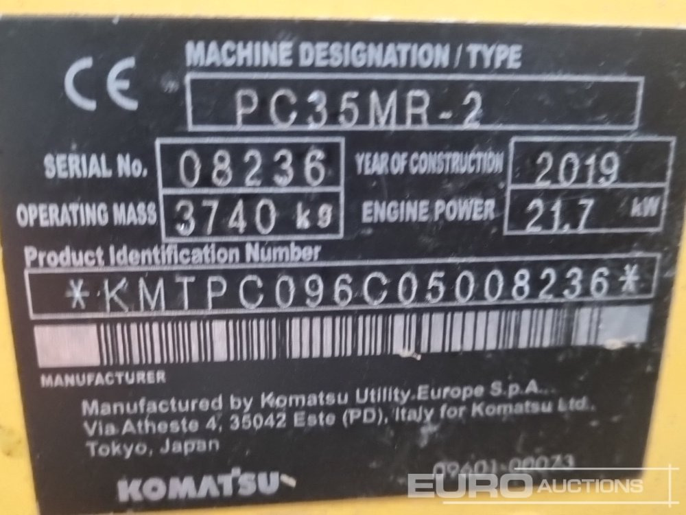 Minigraver Komatsu PC35MR-2: bilde 45